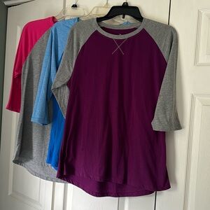 3 women’s Athletic t-shirts